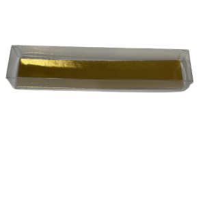 Caja de turrón individual PVC en color dorado (25 unidades)