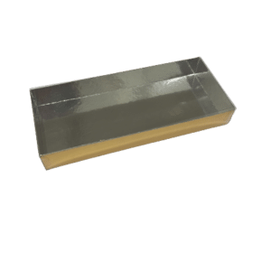 Caja de turrón color oro con ventana (100 unidades)