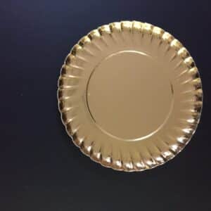 Platos Estriados Oro/Blanco (100 unidades)