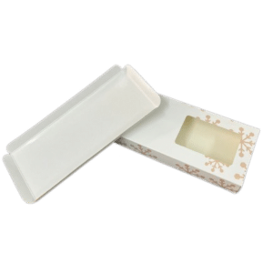 Caja turrón funda con ventana blanca (100 unidades)