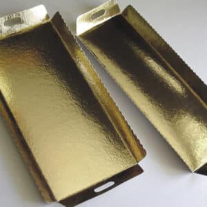 Cubetas asa en cartón oro/blanco (100 unidades)