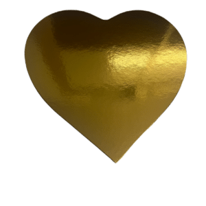 Base tarta dorada con forma de corazón (100 unidades)